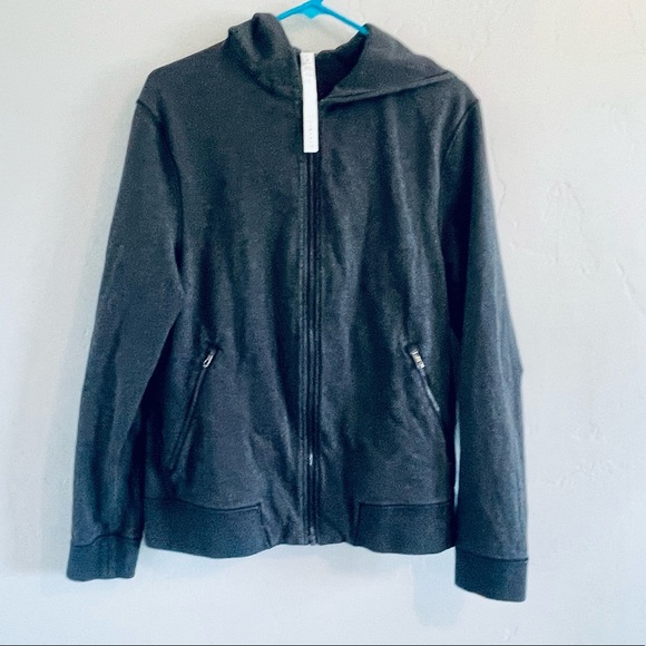 Lululemon Hooded ZIP UP 'Cross Cut Hoodie' Heathered Black SMALL - NEW! - Picture 6 of 16